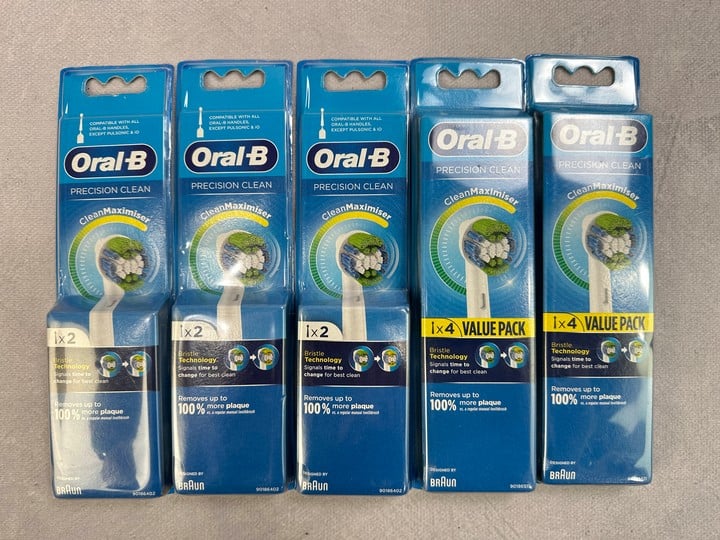 Oral-B Precision Clean Replacement Heads, 2x 4 Packs, 3x 2 Packs (VAT ONLY PAYABLE ON BUYERS PREMIUM) (X735917/8)