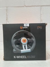KROM K-WHEEL - NXKROMKWHL - MULTI-PLATFORM STEERING WHEEL AND PEDAL SET, SHIFTER AND PADDLES ON THE STEERING WHEEL, VIBRATION EFFECT, COMPATIBLE PC, PS3, PS4 AND XBOX.