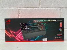 ROG STRIX SCOPE NX DELUXE - MECHANICAL RGB GAMING KEYBOARD (WIRED CONNECTION, ABS ROG NX RED SWITCHES, ALUMINIUM CHASSIS, AURA SYNC AND SILVER WASD KEYS FOR FPS GAMING) BLACK - QWERTY.