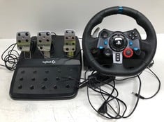 LOGITECH G29 DRIVING FORCE STEERING WHEEL AND PEDALS.
