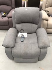 RECLINING ELECTRIC MASSAGE CHAIR WITH SELF-HELP, MISSING TWO CHARGERS AND RECLINING CONTROL.