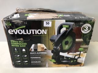 EVOLUTION 210MM TCT COMPOUND MITRE SAW (18+ ID REQUIRED)