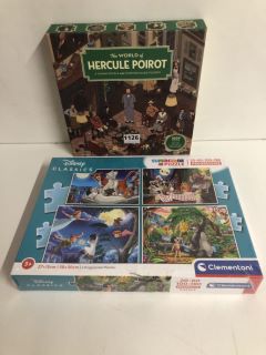 2 X ASSORTED PUZZLES TO INCLUDE THE WORLD OF HERCULE POIROT