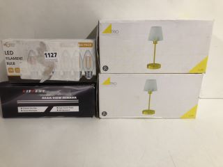 4 X ASSORTED ITEMS TO INCLUDE LED FILAMENT BULB