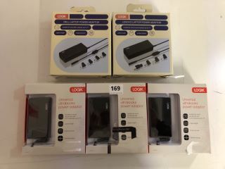 5 X ASSORTED LOGIK PRODUCTS TO INCLUDE LENOVO LAPTOP POWER ADAPTOR