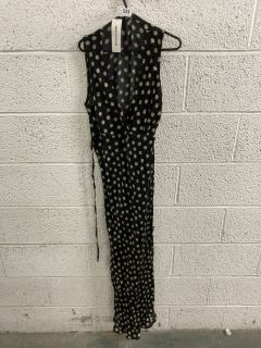 WOMEN'S DESIGNER FLORAL DRESS IN BLACK - SIZE M - RRP £289