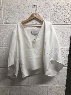 WOMEN'S DESIGNER CROPPED TOP IN WHITE - SIZE L - RRP £120