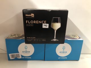 3 X ASSORTED ITEMS TO INCLUDE HOMIU FLORENCE WINE GLASS