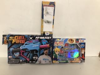 3 X ASSORTED ITEMS TO INCLUDE NERF PRO GEL FIRE MR BEAST