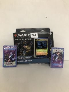 3 X ASSORTED ITEMS TO INCLUDE MAGIC UNIVERSE BEYOND WARHAMMER COMMANDER DECK