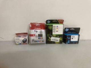 4 X ASSORTED INK CARTRIDGES TO INCLUDE HP