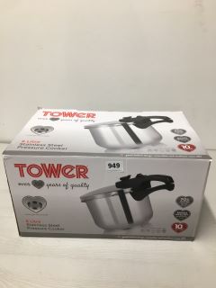 TOWER STAINLESS STEEL 6 LITRE STAINLESS STEEL PRESSURE COOKER