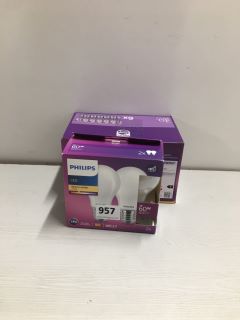 2 X ASSORTED BULBS TO INCLUDE PHILIPS LED WARM WHITE BULB