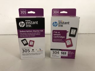 2 X HP INSTANT INK PRINTER CARTRIDGE SETS TO INCLUDE BLACK AND TRI COLOUR