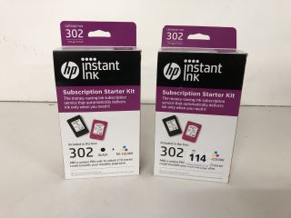 2 X HP INSTANT INK PRINTER CARTRIDGE SETS TO INCLUDE BLACK AND TRI COLOUR