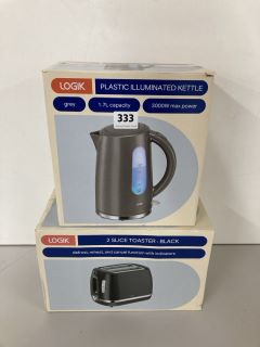 LOGIK FOUR SLICE TOASTER AND A KETTLE