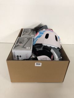 BOX OF KIDS CYCLE HELMETS AND SCOOTER BAGS
