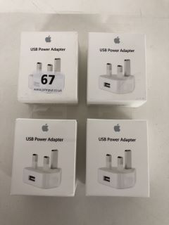 4 X APPLE USB POWER ADAPTERS 5W