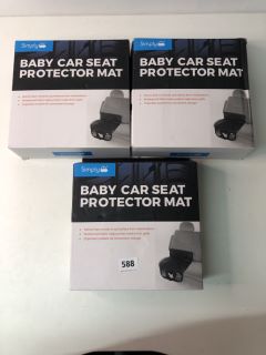 3 X SIMPLY BABY CAR SEAT PROTECTOR MATS