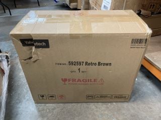 YAHEETECH RETRO BROWN LEATHER OFFICE CHAIR