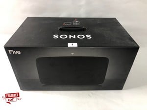 SONOS FIVE (HIGH FIDELITY MUSIC STREAMING IMMERSSIVE ROOM-FILLING STEREO SOUND)(SEALED)(RRP £549.00)