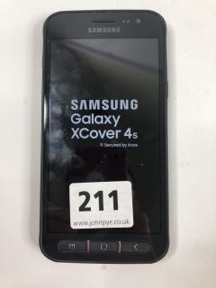 SAMSUNG GALAXY XCOVER 4S  SMARTPHONE IN BLACK: MODEL NO SM-G398FN (DAMAGE TO CASE/VOLUME BUTTON). NETWORK UNKNOWN  [JPTN39324]