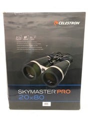 CELESTRON 72031 SKYMASTER PRO 20X80MM WATERPROOF PORRO PRISM BINOCULARS, WITH RUBBER ARMOURED PROTECTION, MULTI-COATED LENS, BAK-4 PRISM GLASS AND DELUXE CARRYING CASE, BLACK - LOCATION 21B.