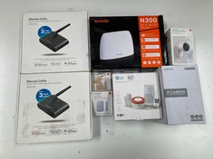 8 X ELECTRONIC ITEMS INCLUDING TENDA ROUTER 4G SIM - LTE CAT 4, WIFI ROUTER 3G/4G WIRELESS BAND 2.4 GHZ SPEED UP TO 300MPBS. .