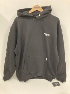REPRESENT OWNERS CLUB HOODIE IN BLACK UK SIZE L - RRP £160: LOCATION - FRONT BOOTH