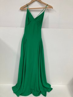 SELF-PORTRAIT GREEN STRAPPY MIDI DRESS UK SIZE 8 - RRP £300: LOCATION - FRONT BOOTH