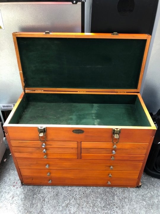 Tool Chest Organizer Clarke CMW-8B 8 Drawer Wooden Machinist Tool Chest - Machine Mart For Sale