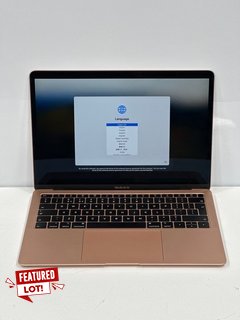 APPLE MACBOOK AIR 128 GB LAPTOP IN GOLD: MODEL NO A1932 (UNIT ONLY) 1.6 GHZ DUAL-CORE INTEL CORE I5, 8 GB RAM, 13.3" SCREEN, INTEL UHD GRAPHICS 617 1536 MB [JPTM115956]