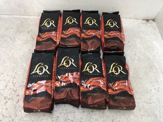 8 X L'OR ESPRESSO COLUMBIA INTENSITY 8 COFFEE BEANS - SOME MAY BE PAST BEST BEFORE DATE: LOCATION - G13