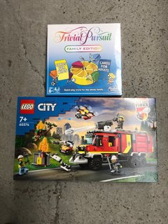 HASBRO GAMING TRIVIAL PURSUIT AND LEGO CITY 60374 FIRE TRUCK: LOCATION - H10