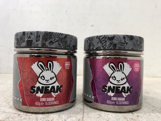 2 X SNEAK ZERO SUGAR FOOD SUPPLEMENT TO INCLUDE CHERRY BOMB AND PURPLE STORM - BBE: 12-2025: LOCATION - F0