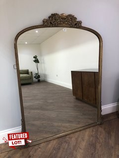 (COLLECTION ONLY) ARIELLE ENTRYWAY MIRROR IN ANTIQUE GOLD FRAME - RRP £595: LOCATION - D7