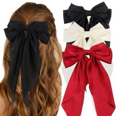 QTY OF ASSORTED ITEMS TO INCLUDE 3PCS BIG BOW HAIR ACCESSORIES. RED/BLACK/WHITE. : LOCATION - B RACK