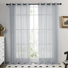QTY OF ASSORTED ITEMS TO INCLUDE NET CURTAINS 54 INCH DROP GREY 2 PANELS : LOCATION - B RACK