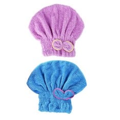 51 X LNJBABAO 2 PCS MICROFIBER HAIR DRYING TOWELS, ULTRA ABSORBENT HAIR DRYING CAP BOWKNOT HAIR TURBAN TOWEL FOR WOMEN ADULTS OR GIRLS TO DRY HAIR - TOTAL RRP £254: LOCATION - B RACK