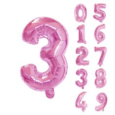 QTY OF ASSORTED ITEMS TO INCLUDE 40 INCH FOIL BALLOON NUMBER 3. PINK.: LOCATION - B RACK