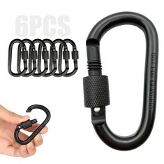 56 X 6-PCS ALUMINUM ALLOY D-RING CARABINER CLIPS, CARIBINA CLIP, CARABINE CARABINER SNAP HOOKS SPRING CLIP FOR OUTDOOR CAMPING HIKING FISHING , NOT FOR CLIMBING  - TOTAL RRP £334: LOCATION - C RACK