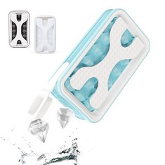25 X SILICONE ICE CUBE TRAY, , 1 PACK  ICE CUBE CONTAINER WITH LID, ICE BALL MAKER, BPA-FREE, FOR FAMILY PARTIES, BARS, WHISKEY, 18 CAVITIES , LIGHT BLUE  - TOTAL RRP £275: LOCATION - C RACK
