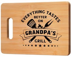 16 X BIRTHDAY GIFT FOR GRANDAD, PERSONALIZED BAMBOO CUTTING BOARD FOR GRANDPA GRANDPA GRANDFATHER, BEST GRANDAD GIFT FOR BIRTHDAY, UNIQUE GRILL MASTER GIFT FOR MEN - TOTAL RRP £173: LOCATION - C RACK