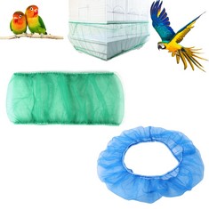 55 X BIRD CAGE SEED CATCHER , 2 PACK , AIRY GAUZE BIRD CAGE COVER SEEDS GUARD DUST-PROOF UNIVERSAL BIRDCAGE ACCESSORIES MESH NET COVER , BLUE + GREEN,S  - TOTAL RRP £366: LOCATION - C RACK