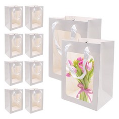 QTY OF ASSORTED ITEMS TO INCLUDE 10 PACKS OF WHITE KRAFT PAPER GIFT BAGS: LOCATION - A RACK