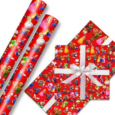 QTY OF ASSORTED ITEMS TO INCLUDE MARIO WRAPPING PAPER. 50CM X 70CM. TOTAL RRP £360: LOCATION - D RACK