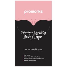 58 X PROWORKS FASHION TAPE | DOUBLE SIDED BODY TAPE & CLOTHING TAPE | CLEAR & SELF ADHESIVE DOUBLE SIDED DRESS TAPE FOR SENSITIVE SKIN & ALL FABRIC, DRESS, CLOTHING & BRA TYPES - PACK OF 100 - TOTAL