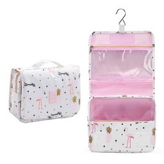 18 X UNISEX HANGING TRAVEL TOILETRY BAG , PINK PINEAPPLE  - TOTAL RRP £195: LOCATION - D RACK