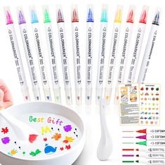 47 X MAGICAL WATER PAINTING PEN -8 COLOR PAINTING FLOATING PENS, ERASABLE MARKERS PENS MAGIC WATER PENS -DOUBLE HEAD PAINTING DEVELOP A SENSE OF COLOR AND IMAGINATION?WITH SPOON & ENGLISH MANUAL? - T