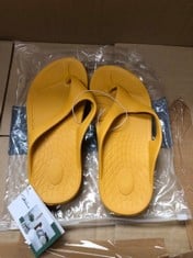 QTY OF LADIES SHOES TO INCLUDE YELLOW FLIP FLOPS SIZE SMALL RRP £186: LOCATION - A PACK